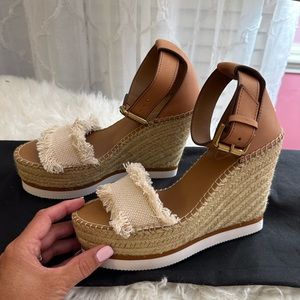 See By Chloe -Never Worn-New 4.5” neutral espadrille with adjustable ankle strap